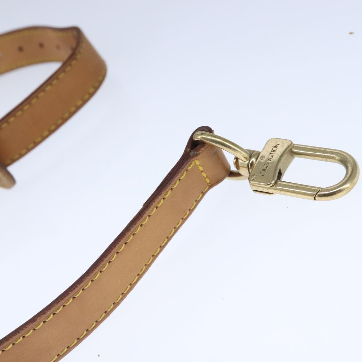 LOUIS VUITTON Adjustable Shoulder Strap Leather 35.8""-42.9"" Beige Auth ar12978