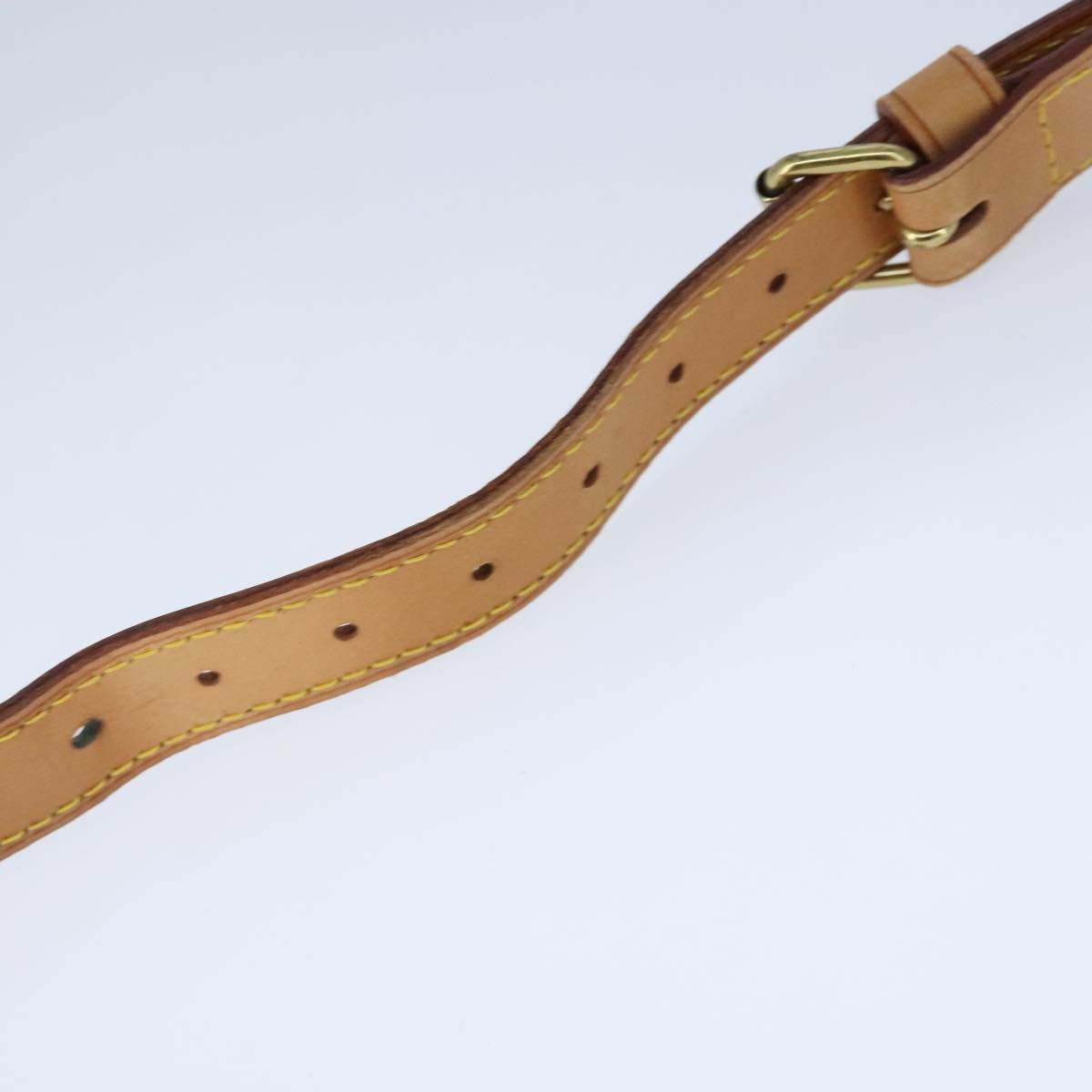 LOUIS VUITTON Adjustable Shoulder Strap Leather 35.8""-43.3"" Beige Auth ar12981