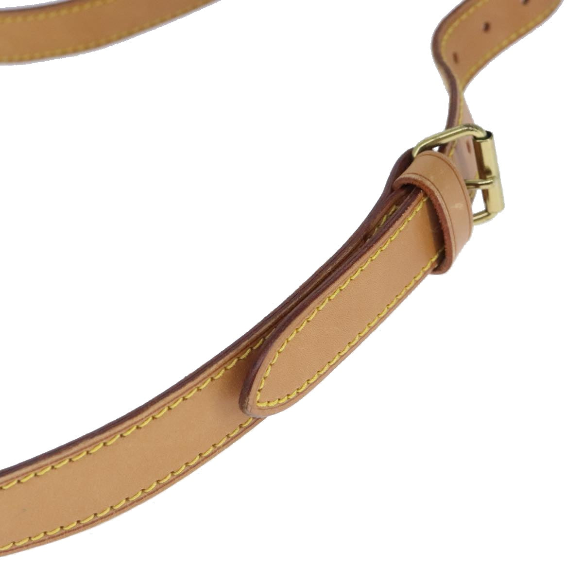 LOUIS VUITTON Adjustable Shoulder Strap Leather 35.8""-43.3"" Beige Auth ar12981