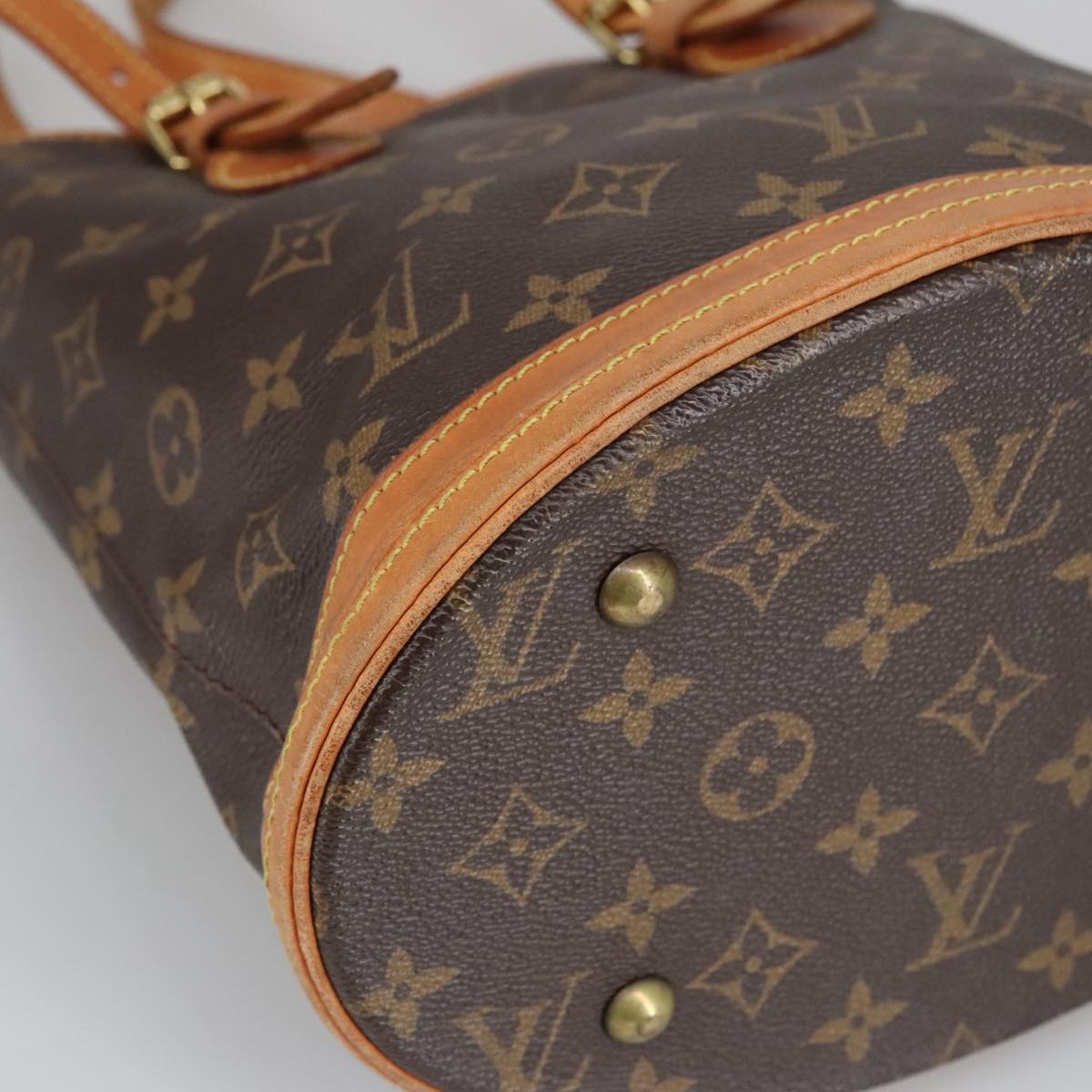 LOUIS VUITTON Monogram Bucket PM Shoulder Bag M42238 LV Auth ar12982