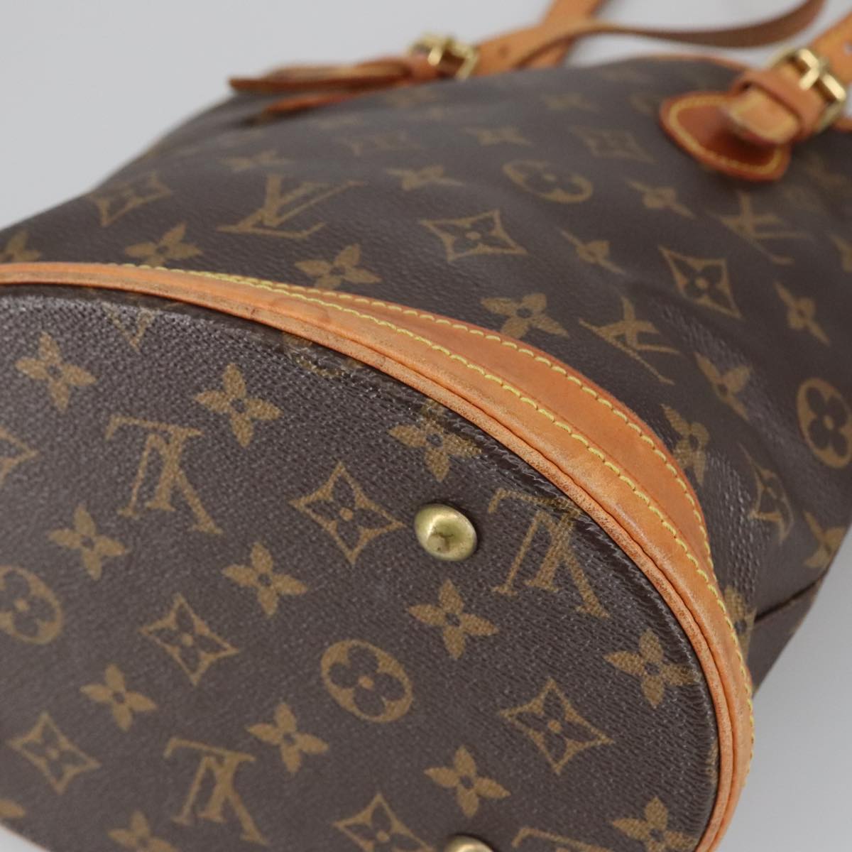 LOUIS VUITTON Monogram Bucket PM Shoulder Bag M42238 LV Auth ar12982