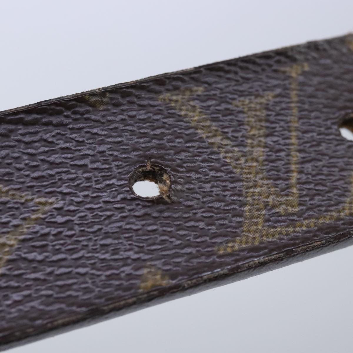 LOUIS VUITTON Monogram Ceinture Care Belt 40.2"" Gold M6800Y LV Auth ar12991