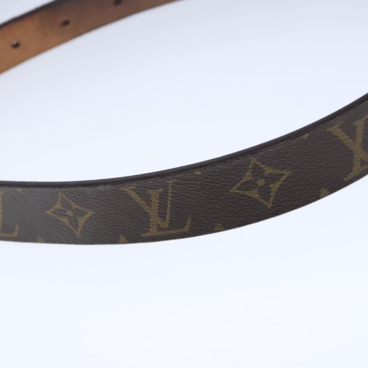 LOUIS VUITTON Monogram Ceinture Care Belt 40.2"" Gold M6800Y LV Auth ar12991