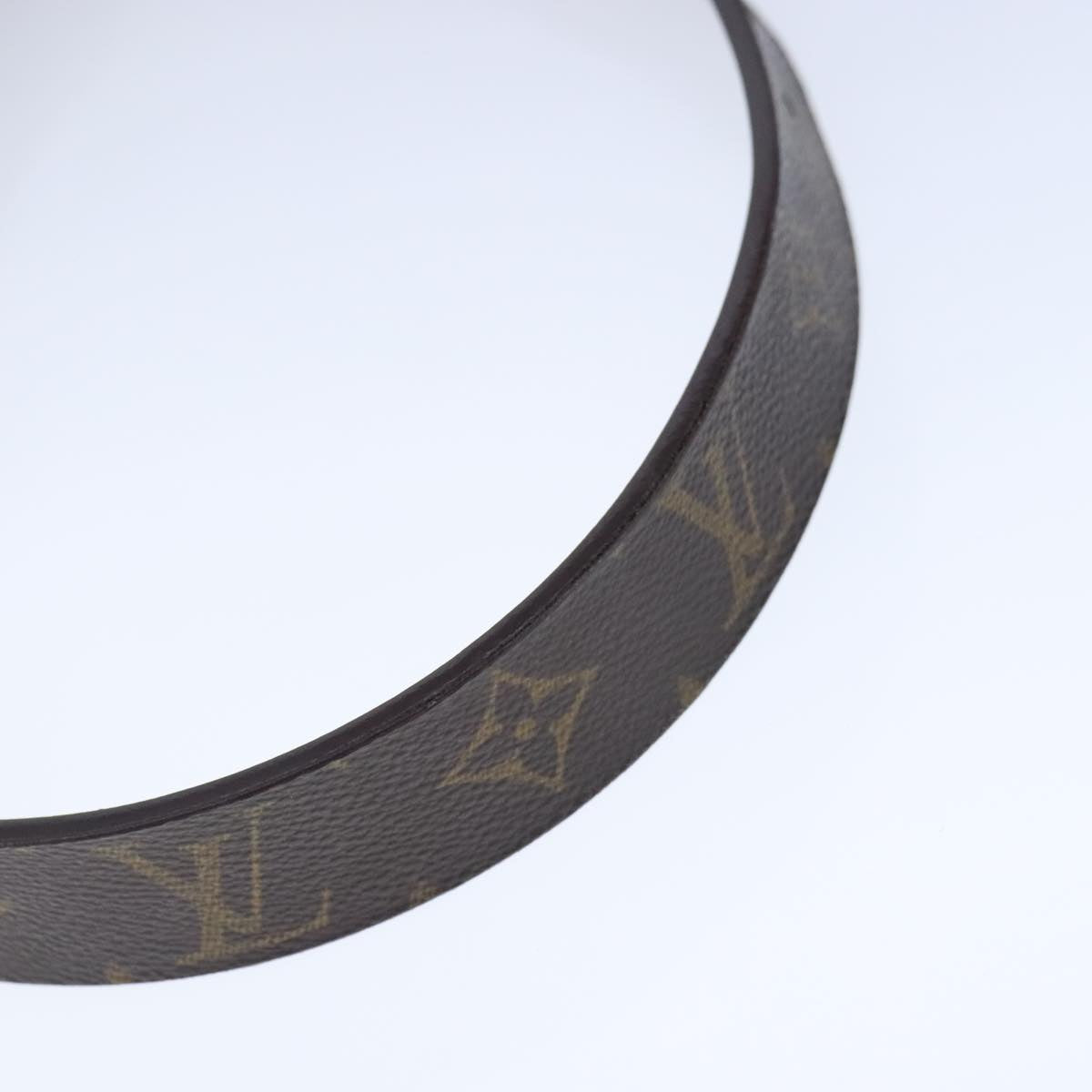 LOUIS VUITTON Monogram Ceinture Care Belt 40.2"" Gold M6800Y LV Auth ar12991