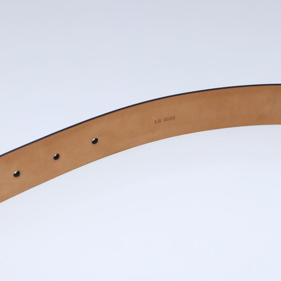 LOUIS VUITTON Ceinture Carre Belt Leather 41.7"""""""" Black Silver LV Auth ar12999