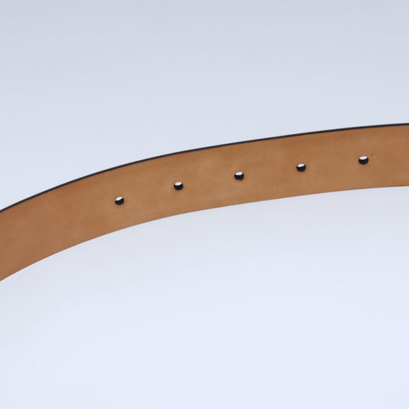 LOUIS VUITTON Ceinture Carre Belt Leather 41.7"""""""" Black Silver LV Auth ar12999