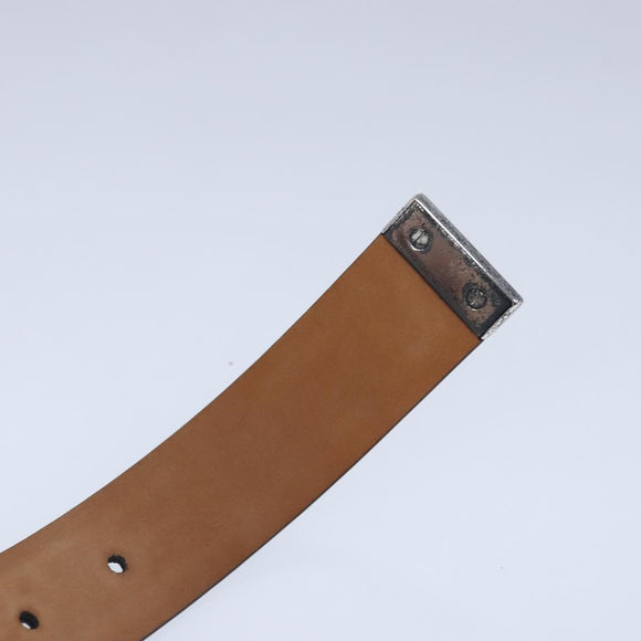 LOUIS VUITTON Ceinture Carre Belt Leather 41.7"""""""" Black Silver LV Auth ar12999