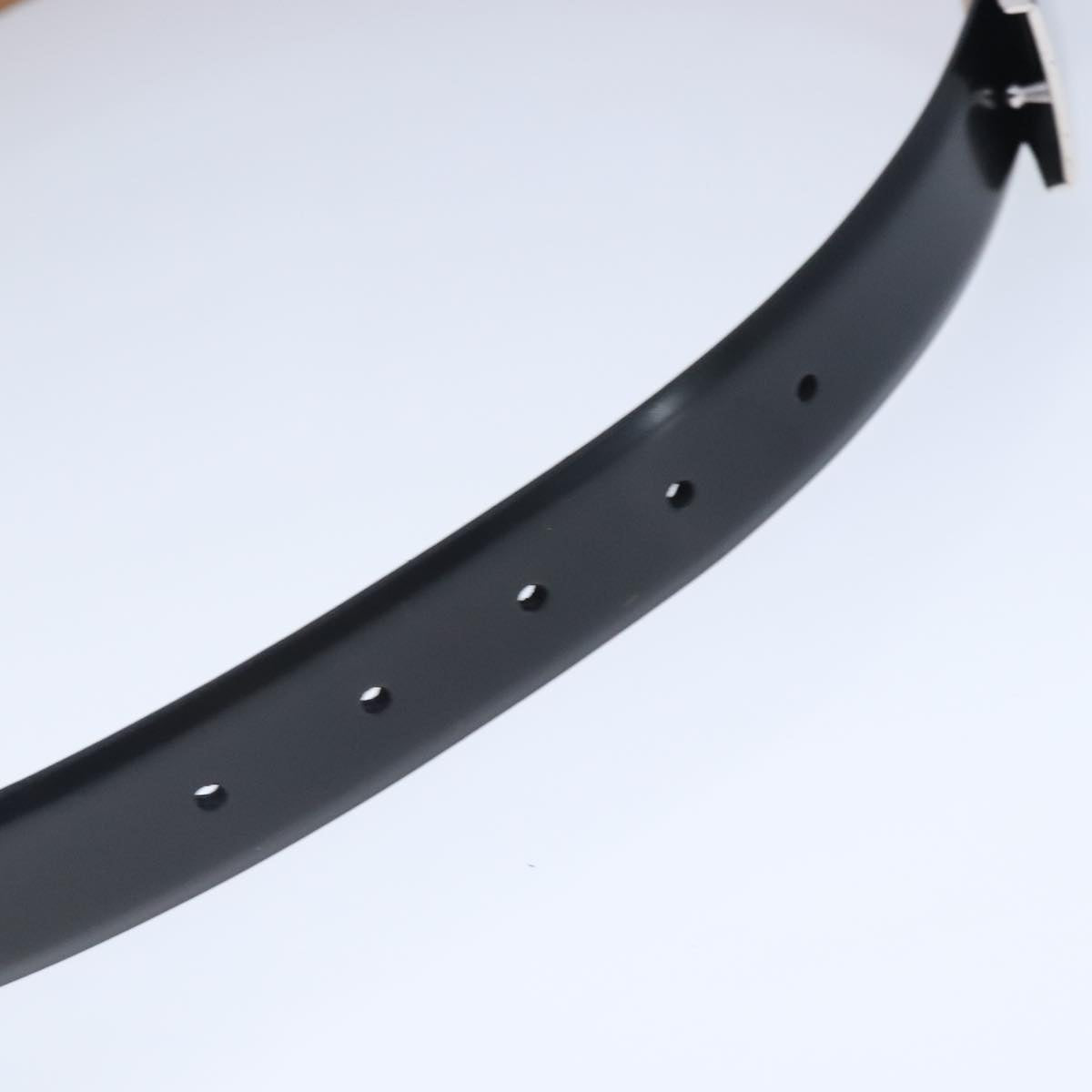 LOUIS VUITTON Ceinture Carre Belt Leather 41.7"" Black Silver LV Auth ar12999