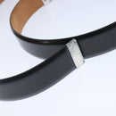 LOUIS VUITTON Ceinture Carre Belt Leather 41.7"""""""" Black Silver LV Auth ar12999-8