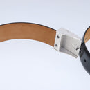 LOUIS VUITTON Ceinture Carre Belt Leather 41.7"""""""" Black Silver LV Auth ar12999-13