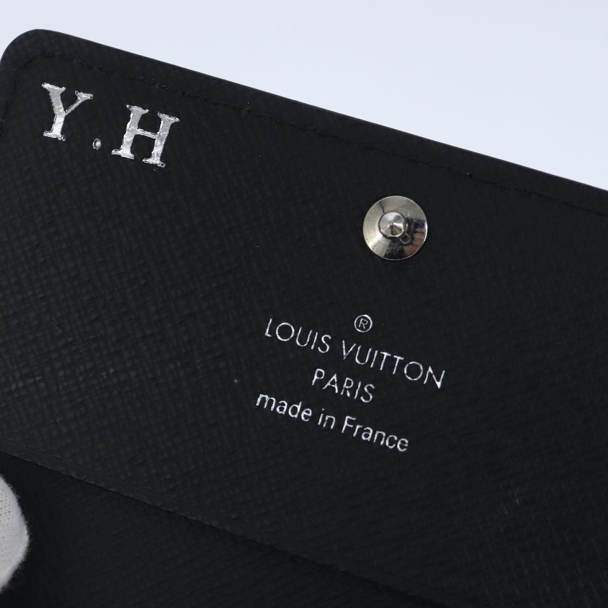 LOUIS VUITTON Epi Envelope Carte de Visite Card Case Black M60652 Auth ar13000