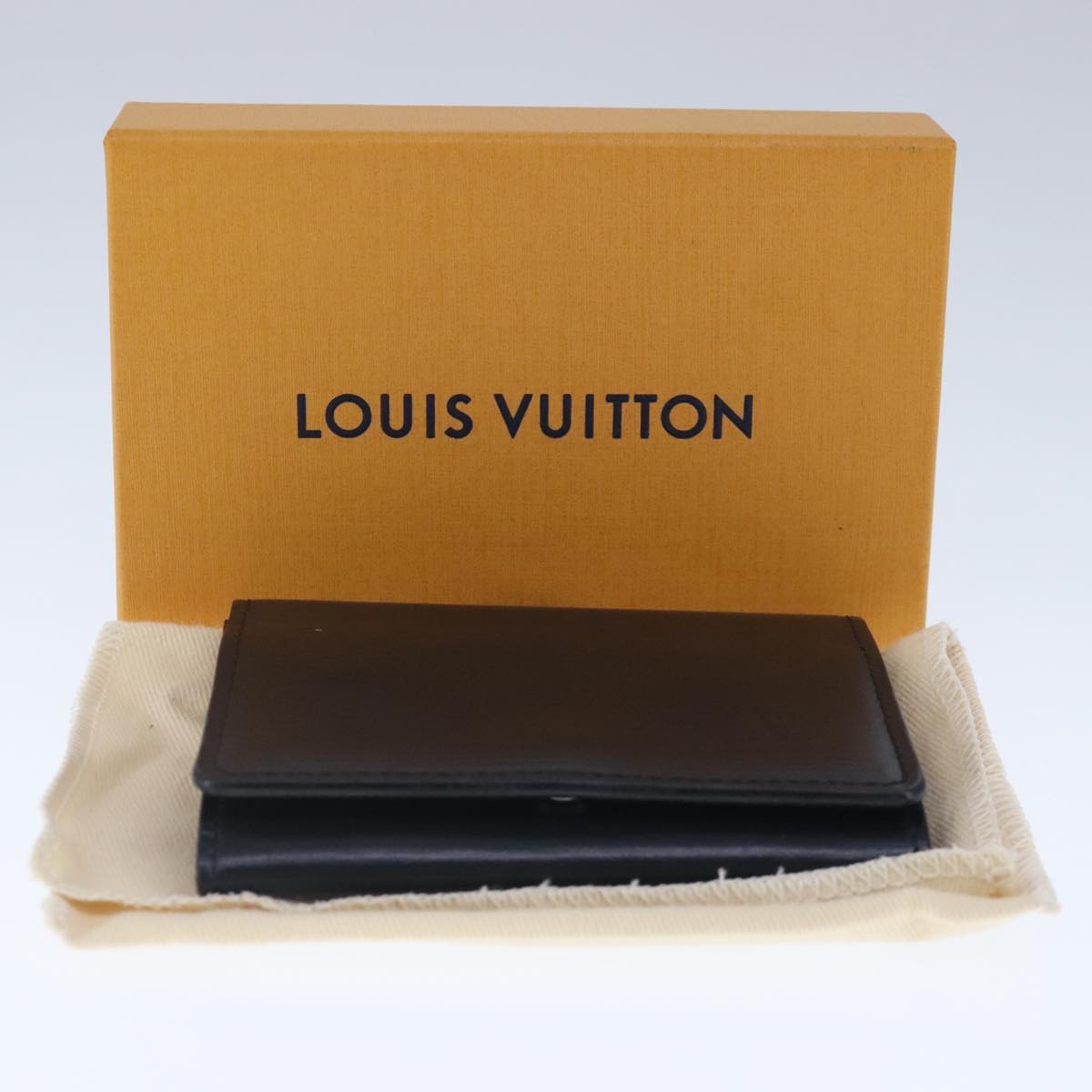 LOUIS VUITTON Epi Envelope Carte de Visite Card Case Black M60652 Auth ar13000