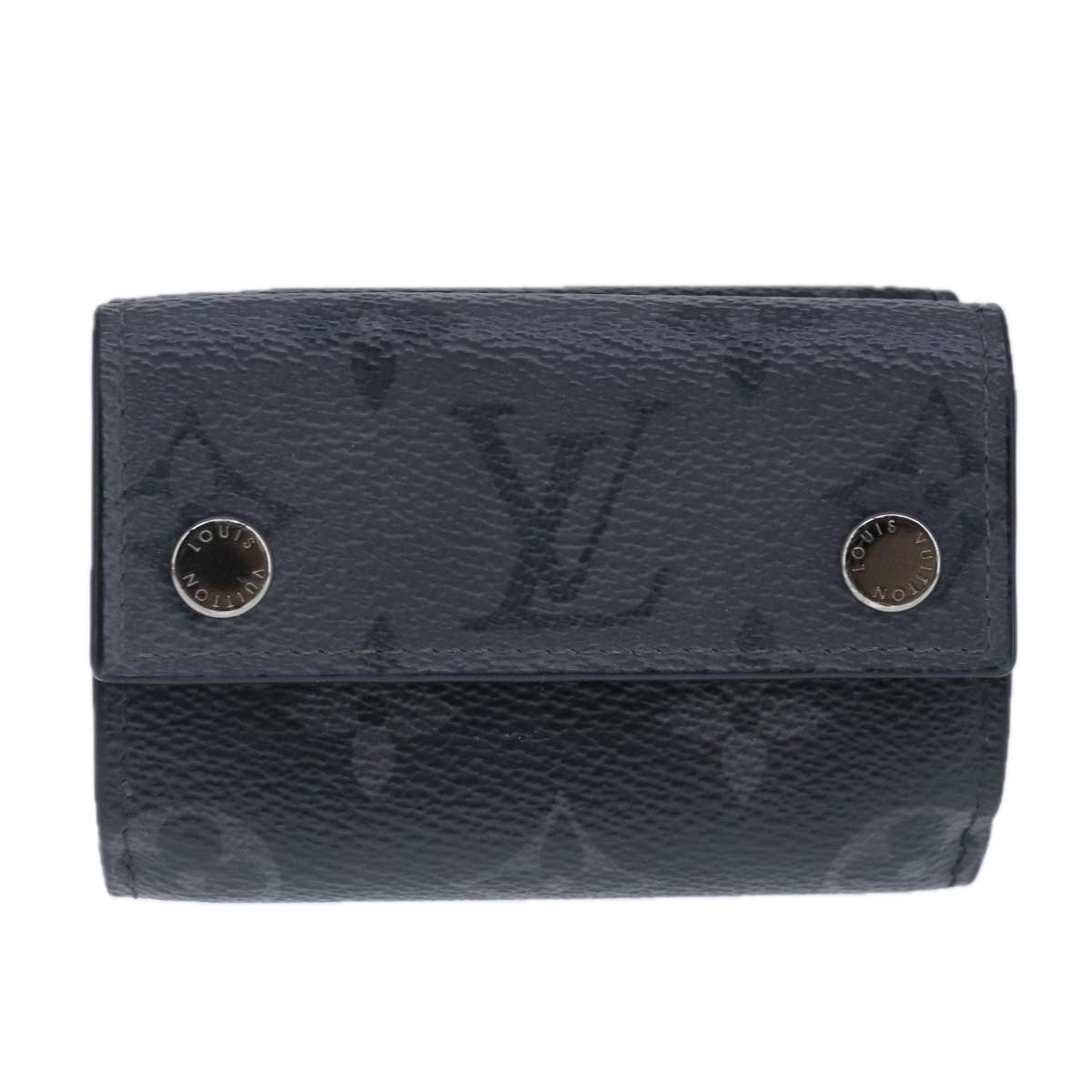 LOUIS VUITTON Monogram Eclipse Discovery Compact Wallet M67630 LV Auth ar13001 - 0