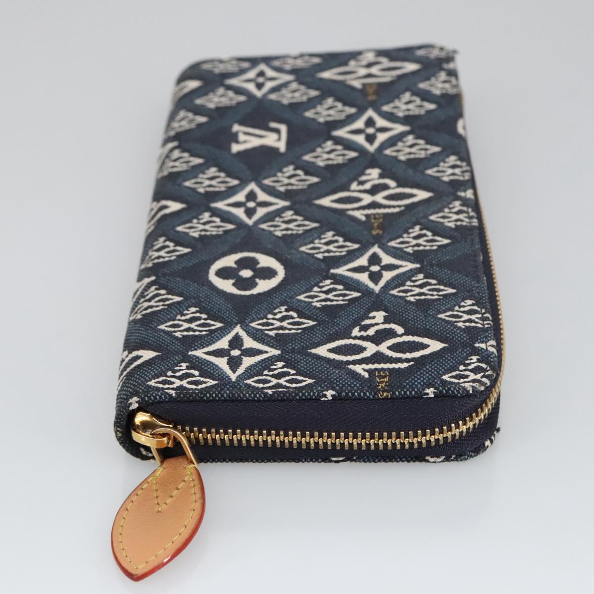 LOUIS VUITTON Monogram Jaguar Zippy Wallet Wallet Blue M80212 LV Auth ar13002