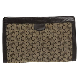 CELINE C Sulky Clutch Bag Canvas Brown Auth ar13006 - 0