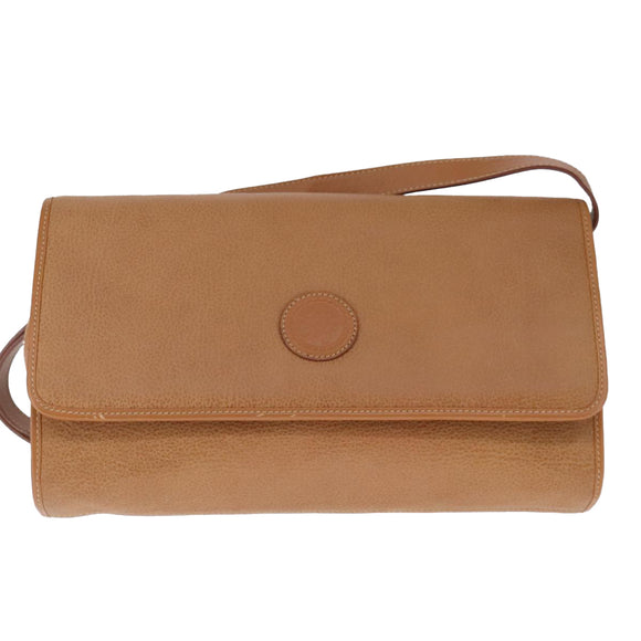 GUCCI Shoulder Bag Leather Beige Gold 004 115 0289 Auth ar13010