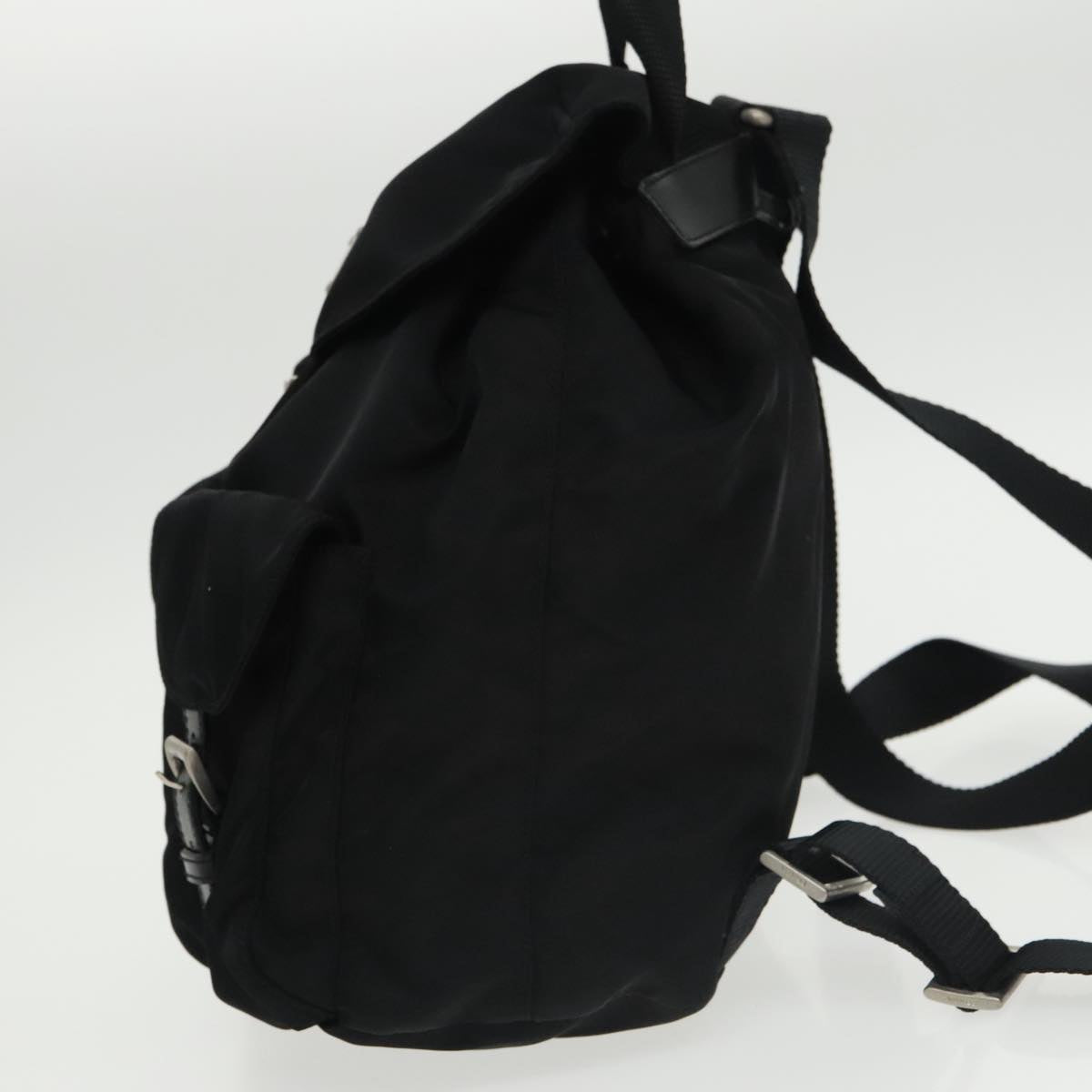 PRADA Backpack Nylon Black Silver Auth ar13015