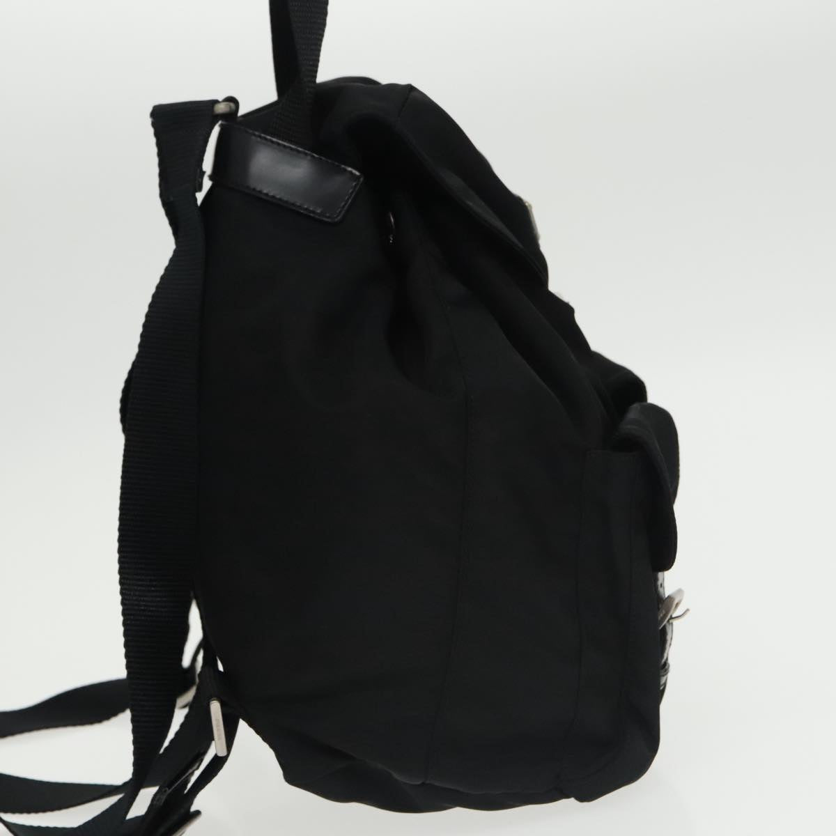 PRADA Backpack Nylon Black Silver Auth ar13015