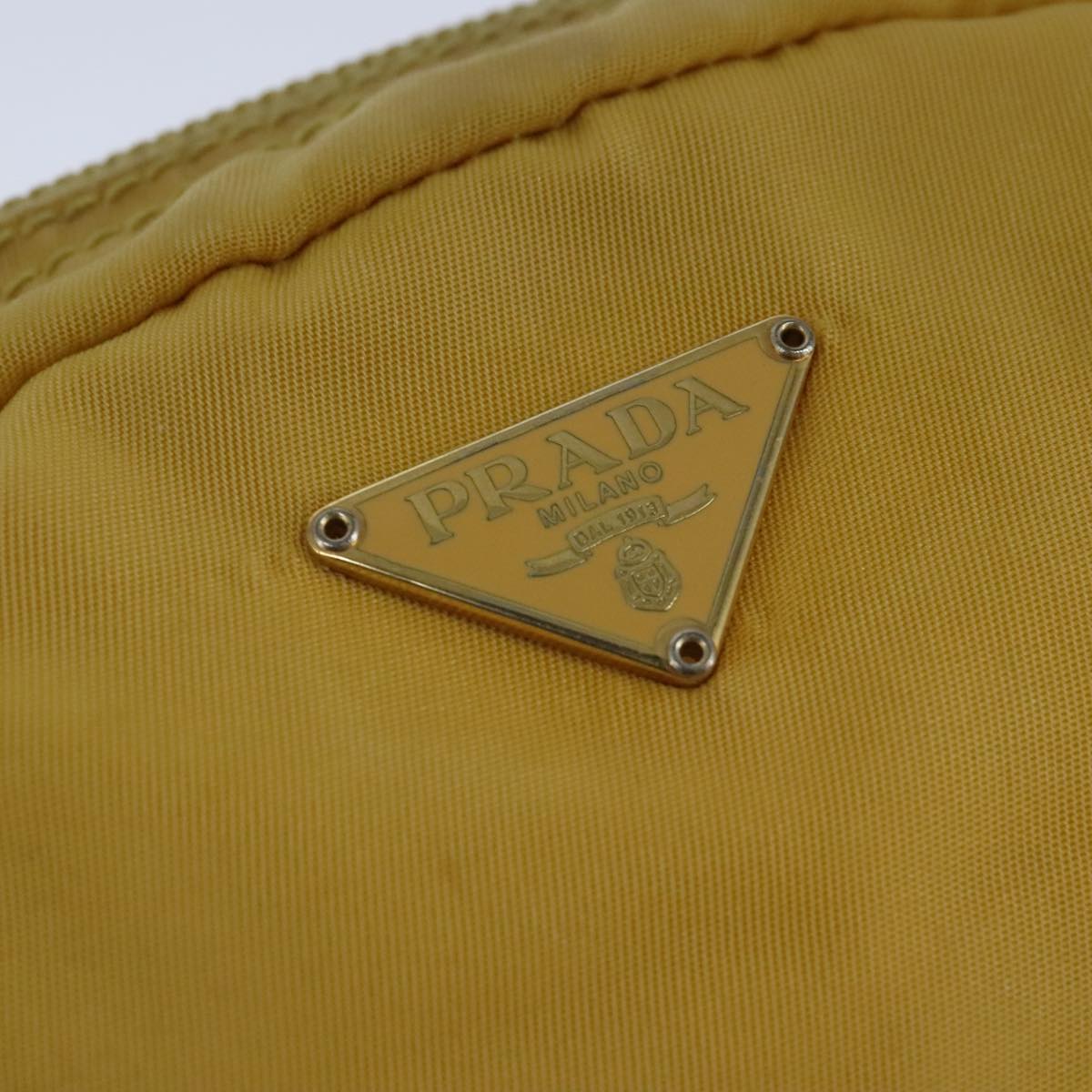 PRADA Pouch Nylon Yellow Auth ar13016