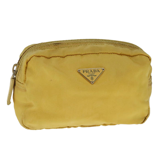 PRADA Pouch Nylon Yellow Auth ar13016