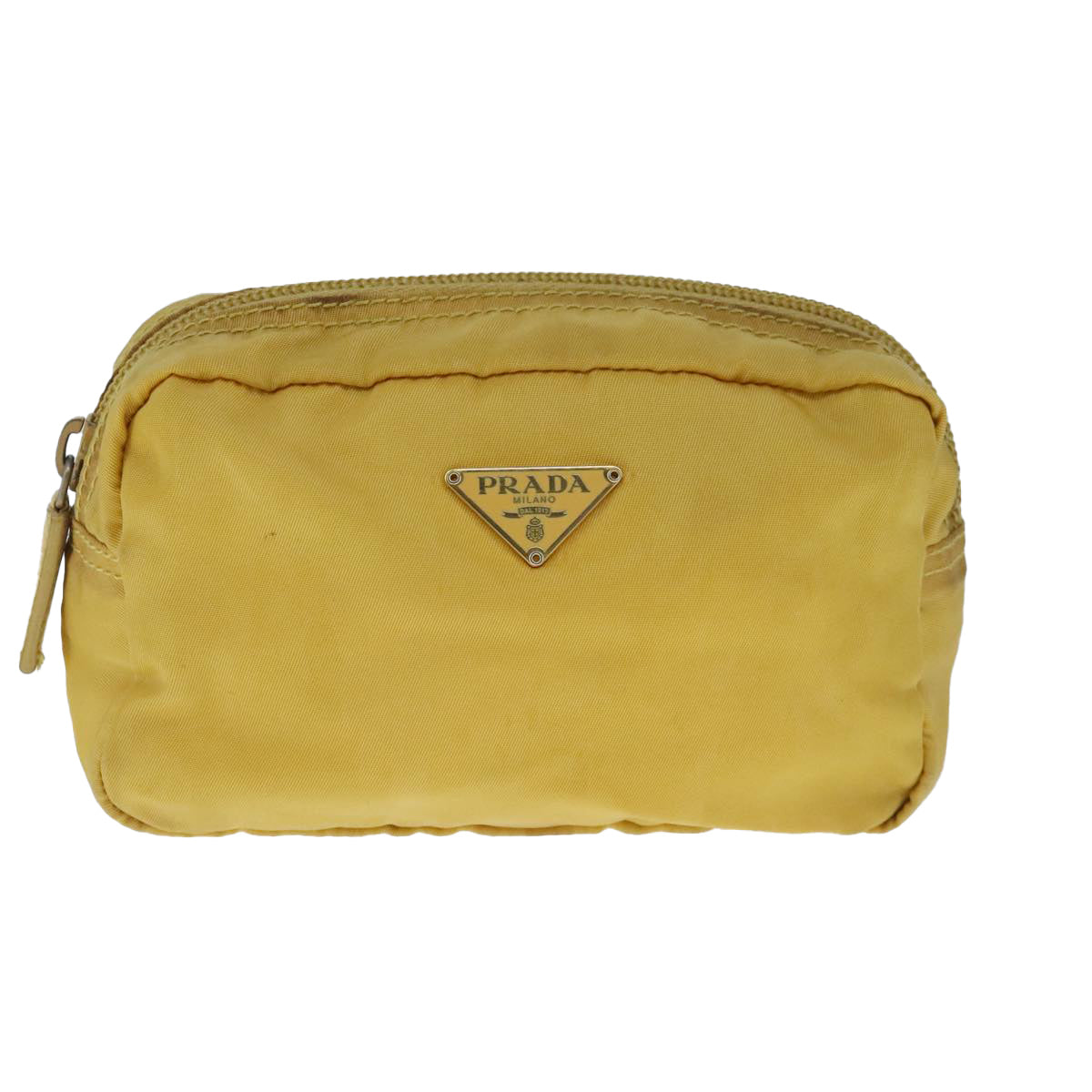 PRADA Pouch Nylon Yellow Auth ar13016