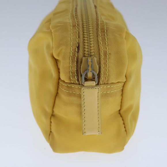 PRADA Pouch Nylon Yellow Auth ar13016