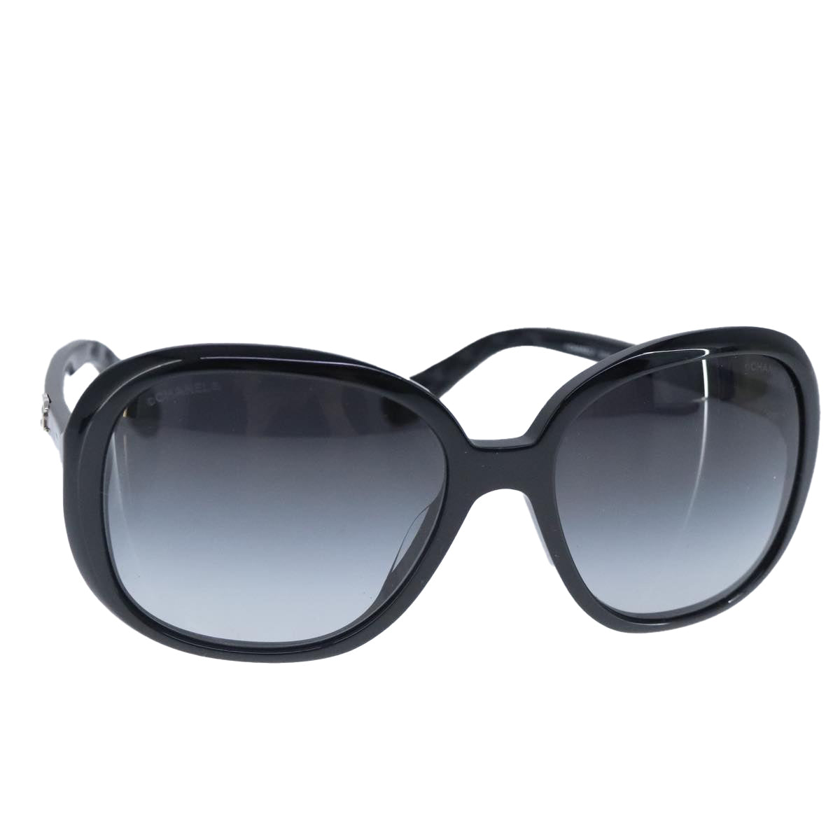 CHANEL Sunglasses plastic Black CC Auth ar13027