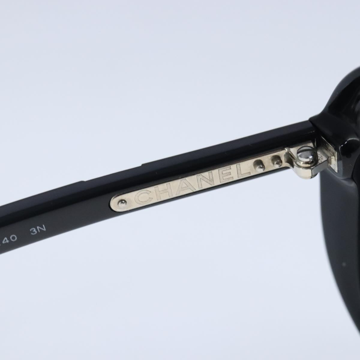 CHANEL Sunglasses plastic Black CC Auth ar13027