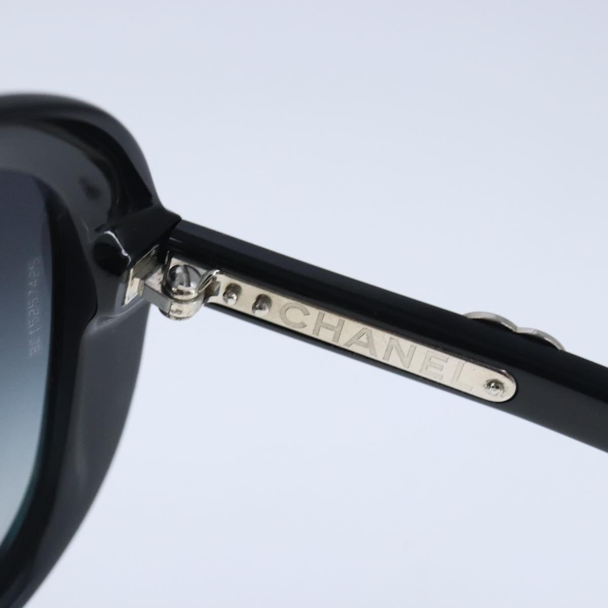 CHANEL Sunglasses plastic Black CC Auth ar13027