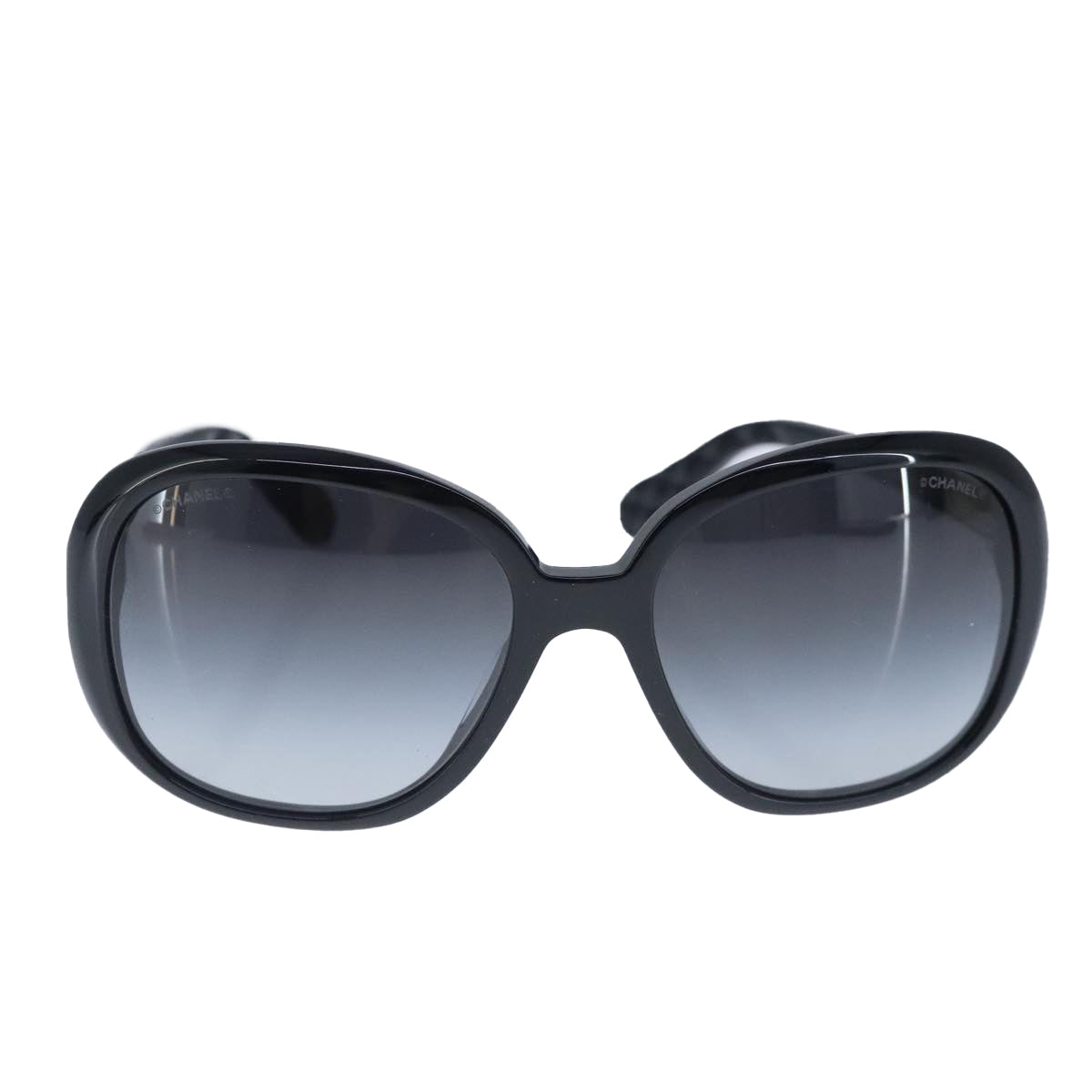 CHANEL Sunglasses plastic Black CC Auth ar13027