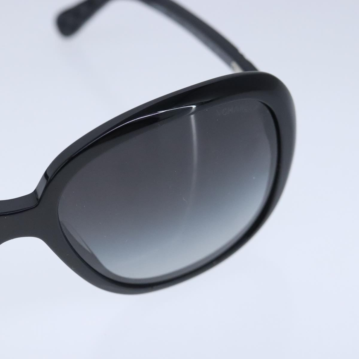 CHANEL Sunglasses plastic Black CC Auth ar13027