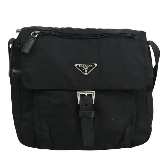 PRADA Shoulder Bag Nylon Black Auth ar13035