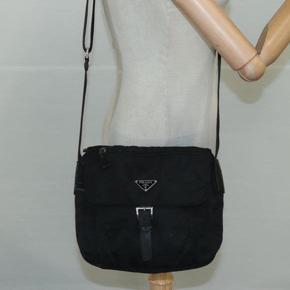 PRADA Shoulder Bag Nylon Black Auth ar13035