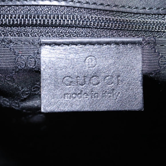 GUCCI Sherry Line Shoulder Bag Canvas Black Brown Auth ar13040