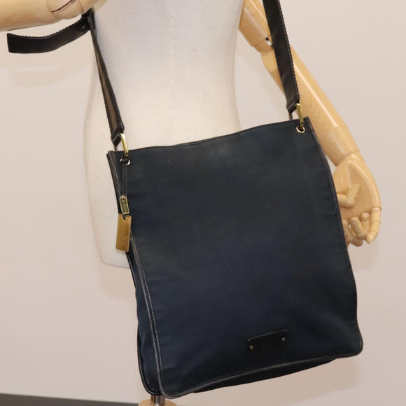 GUCCI Sherry Line Shoulder Bag Canvas Black Brown Auth ar13040