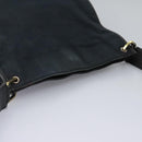 GUCCI Sherry Line Shoulder Bag Canvas Black Brown Auth ar13040-6