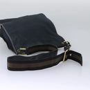 GUCCI Sherry Line Shoulder Bag Canvas Black Brown Auth ar13040-7