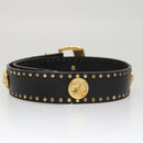 Gianni Versace Belt Leather 29.9"" Black Auth ar13083-4