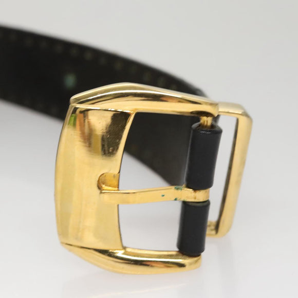 Gianni Versace Belt Leather 29.9"" Black Auth ar13083