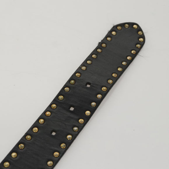 Gianni Versace Belt Leather 29.9"" Black Auth ar13083