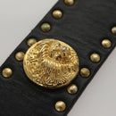 Gianni Versace Belt Leather 29.9"" Black Auth ar13083-9