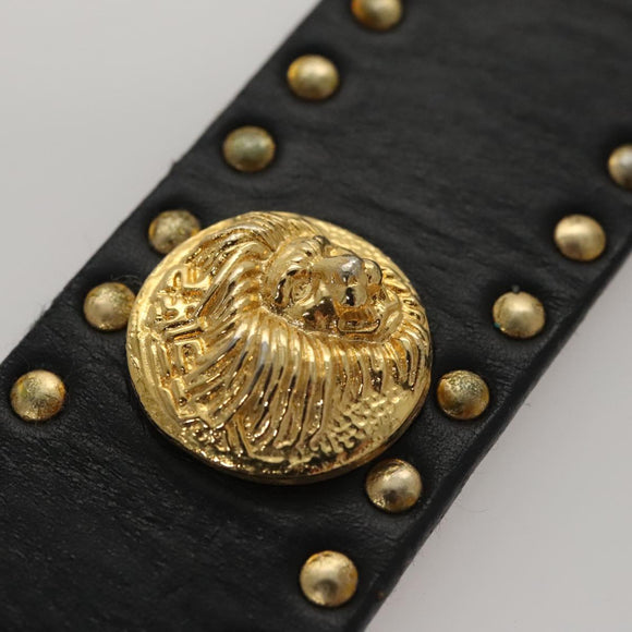 Gianni Versace Belt Leather 29.9"" Black Auth ar13083