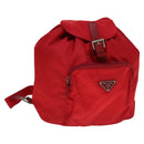 PRADA Backpack Nylon Red Auth ar13087-1