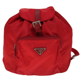 PRADA Backpack Nylon Red Auth ar13087 - 0
