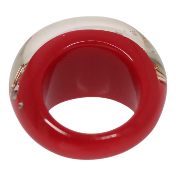 LOUIS VUITTON Uncle John Burgh Ring plastic Red LV Auth ar13102