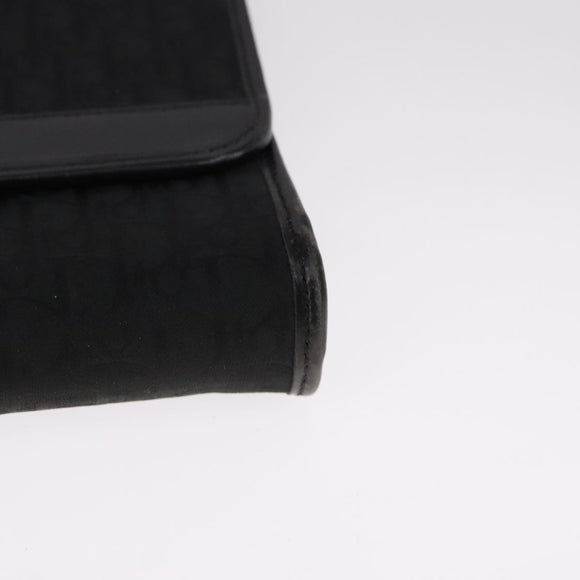 Christian Dior Trotter Canvas Chain Shoulder Bag Black Auth ar13108