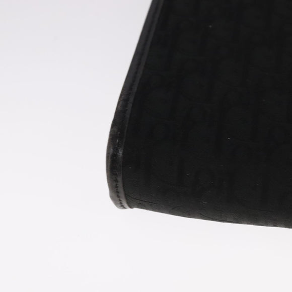 Christian Dior Trotter Canvas Chain Shoulder Bag Black Auth ar13108