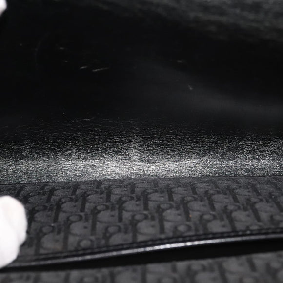 Christian Dior Trotter Canvas Chain Shoulder Bag Black Auth ar13108