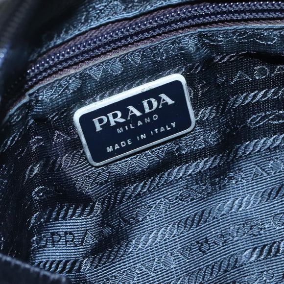 PRADA Shoulder Bag Satin Blue Auth ar13121