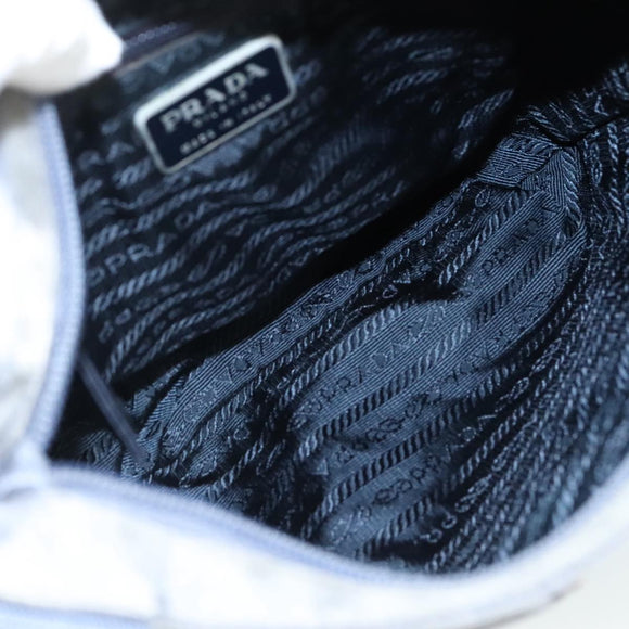 PRADA Shoulder Bag Satin Blue Auth ar13121